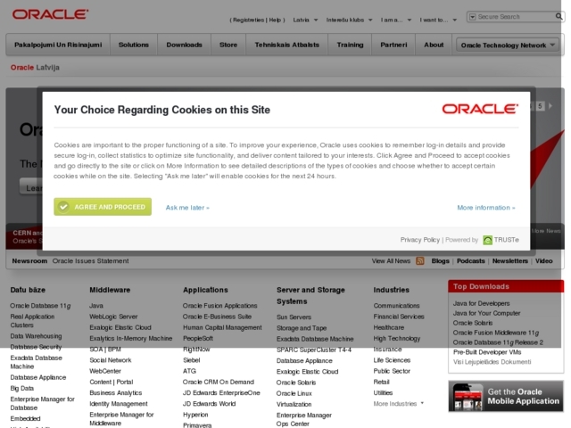 Oracle East Central Europe Limited Filiāle Latvijā, 